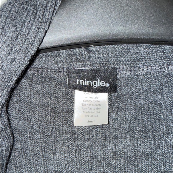 Mingle Dark Gray Open Front Cardigan - Picture 3 of 5